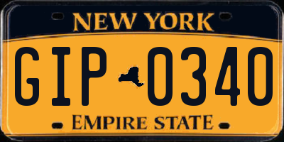 NY license plate GIP0340