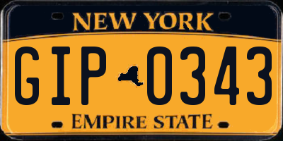 NY license plate GIP0343