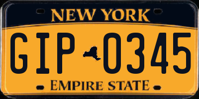 NY license plate GIP0345
