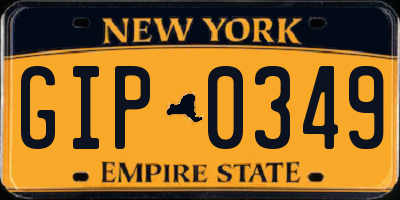 NY license plate GIP0349