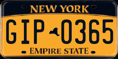 NY license plate GIP0365