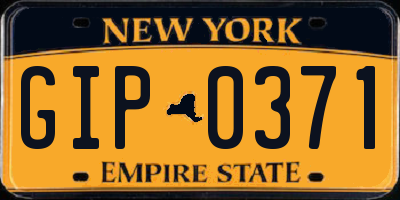 NY license plate GIP0371