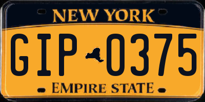 NY license plate GIP0375