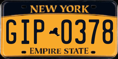 NY license plate GIP0378