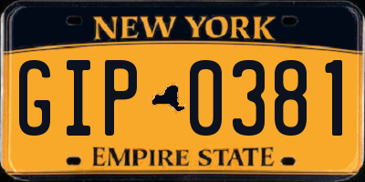 NY license plate GIP0381