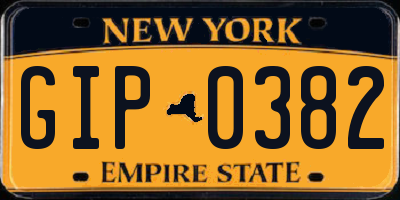 NY license plate GIP0382