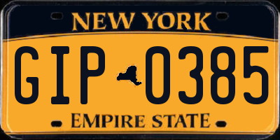 NY license plate GIP0385