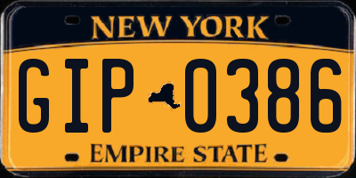 NY license plate GIP0386