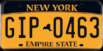 NY license plate GIP0463