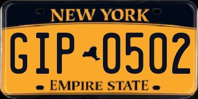 NY license plate GIP0502