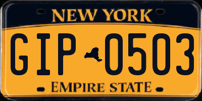NY license plate GIP0503