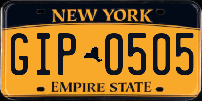 NY license plate GIP0505