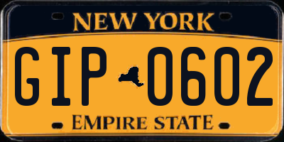 NY license plate GIP0602
