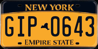 NY license plate GIP0643