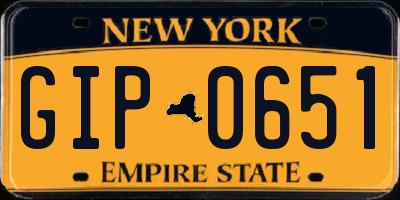 NY license plate GIP0651