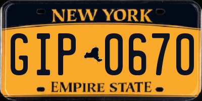 NY license plate GIP0670