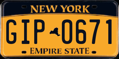 NY license plate GIP0671
