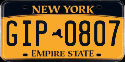 NY license plate GIP0807