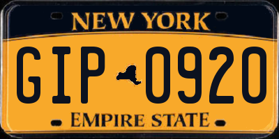 NY license plate GIP0920