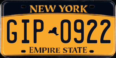 NY license plate GIP0922