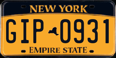 NY license plate GIP0931