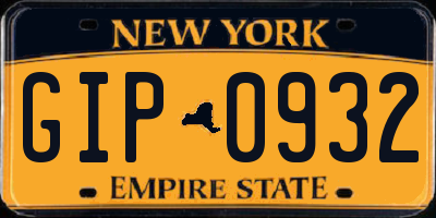 NY license plate GIP0932