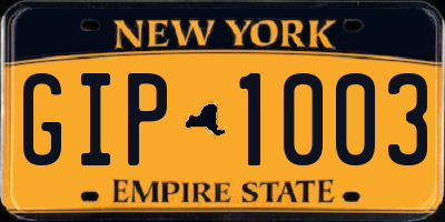 NY license plate GIP1003