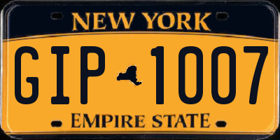 NY license plate GIP1007