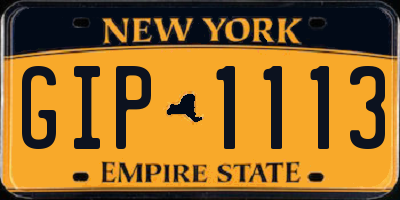 NY license plate GIP1113