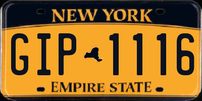 NY license plate GIP1116