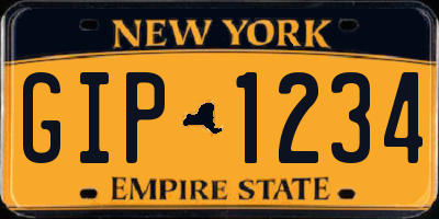NY license plate GIP1234