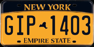 NY license plate GIP1403