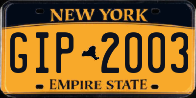 NY license plate GIP2003