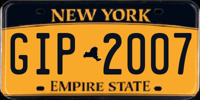 NY license plate GIP2007
