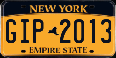NY license plate GIP2013