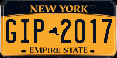 NY license plate GIP2017