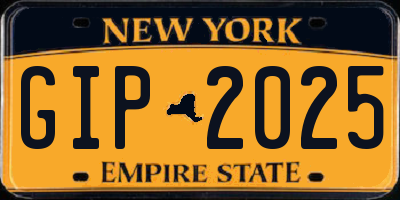 NY license plate GIP2025