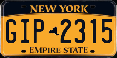 NY license plate GIP2315