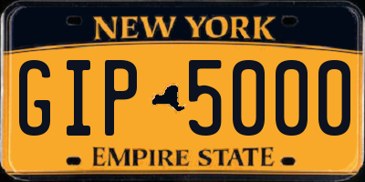 NY license plate GIP5000