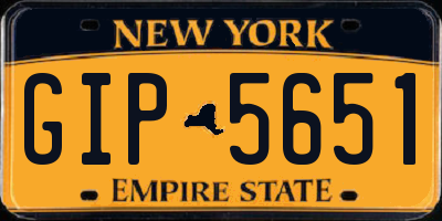 NY license plate GIP5651