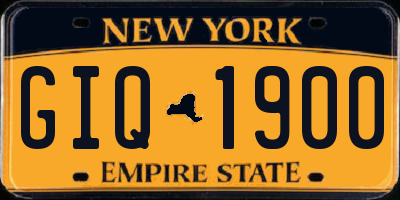 NY license plate GIQ1900