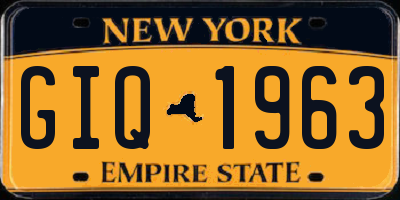 NY license plate GIQ1963