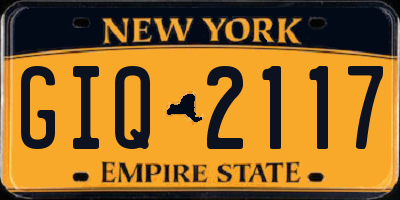 NY license plate GIQ2117