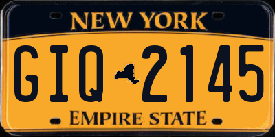 NY license plate GIQ2145