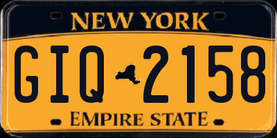 NY license plate GIQ2158