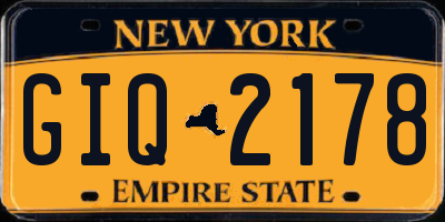 NY license plate GIQ2178