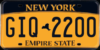 NY license plate GIQ2200
