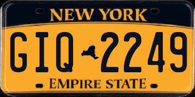 NY license plate GIQ2249