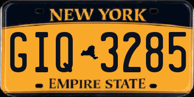 NY license plate GIQ3285