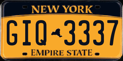 NY license plate GIQ3337